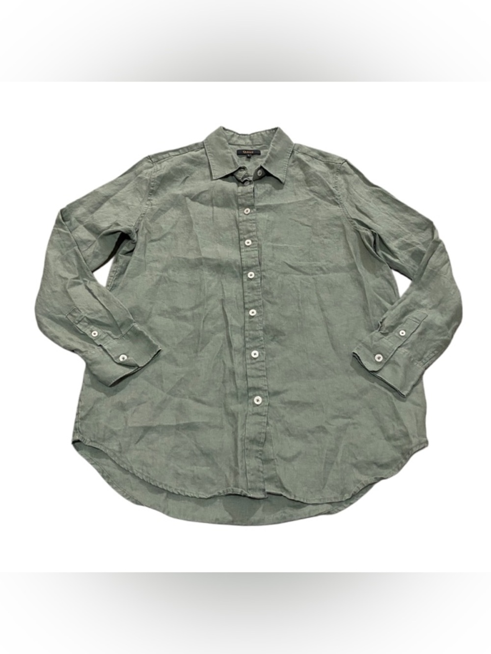 Quince Women's 100% European Linen Long-Sleeve Button Up Shirt Light Cargo S - Picture 2 of 7